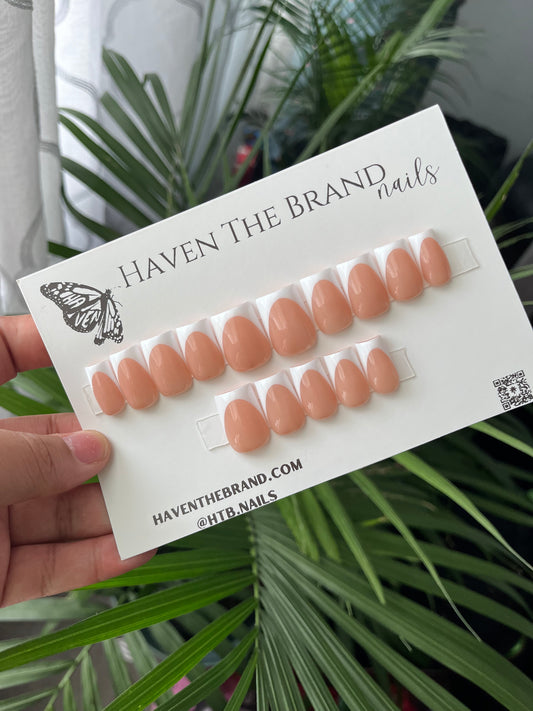 Short Square White French Tips