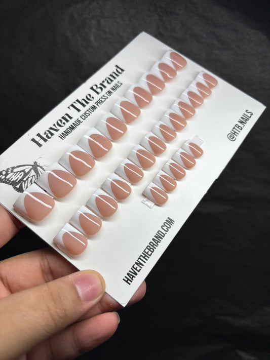 Short Square White French Tips (RTS)