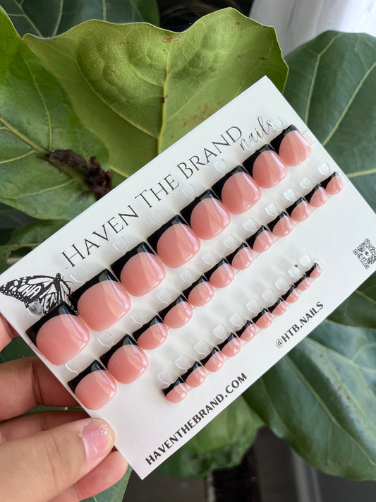 Black French Tip Toes (custom)