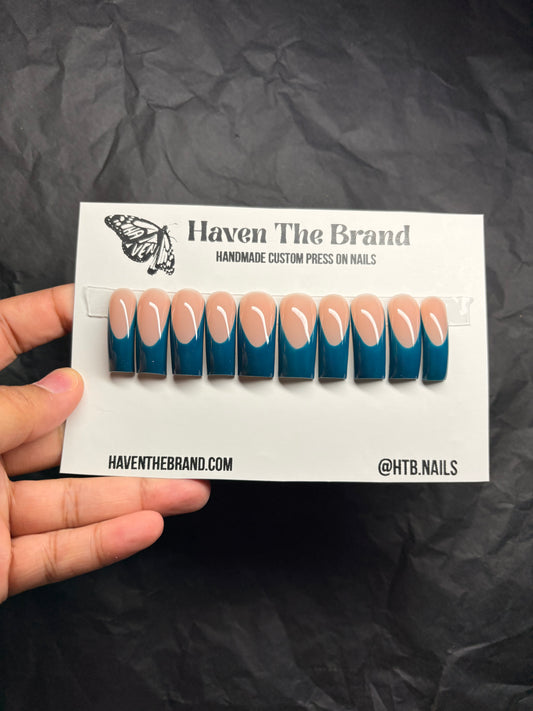 #245 Teal Treasures French Tips (custom)