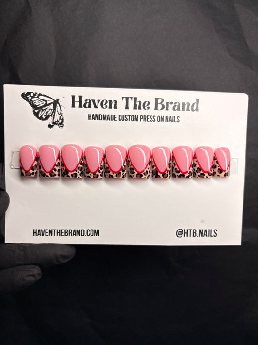 Flirty Leopard (custom) (FREE FRENCH TIP SET WITH YOUR ORDER)