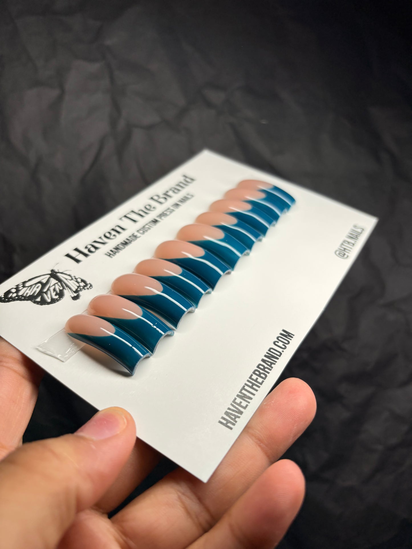 #245 Teal Treasures French Tips (custom)