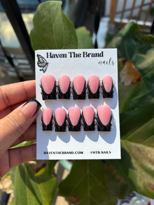 French Tip w/ 3D Lines  (custom)