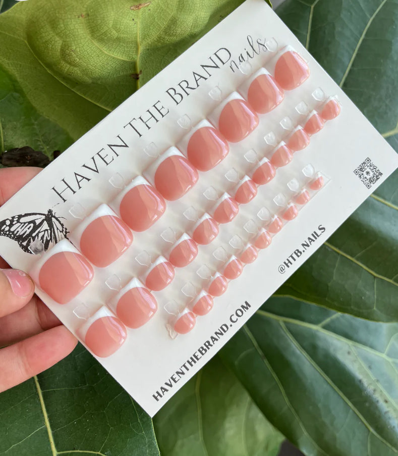 White French Tip Toes (custom)