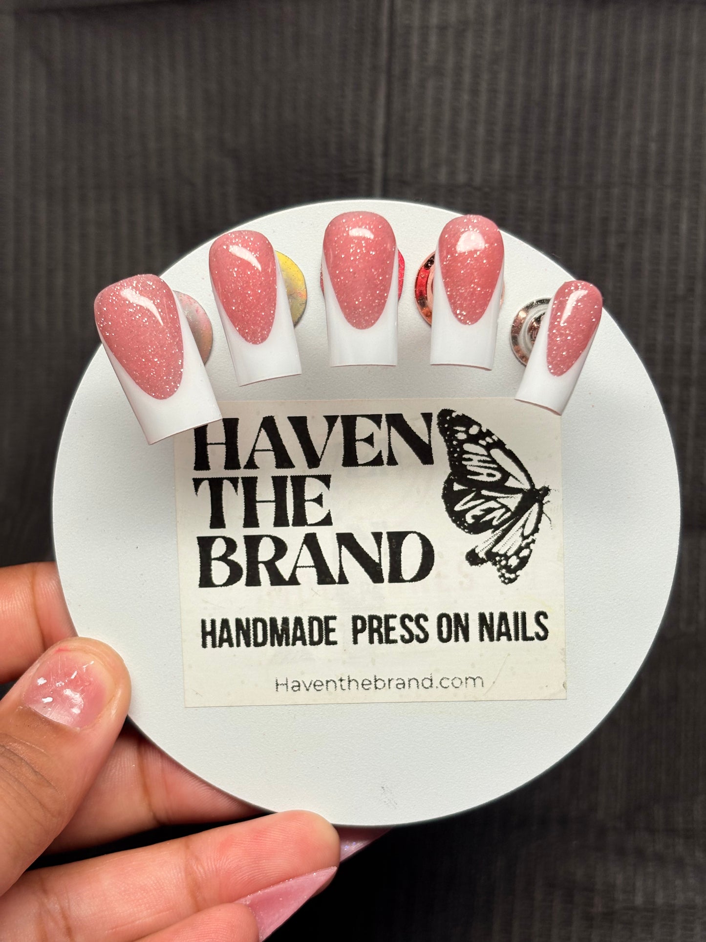 White French Tips w/ Glitter Base (custom)